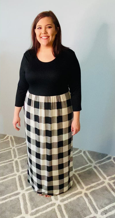 Black and White Plaid Maxi