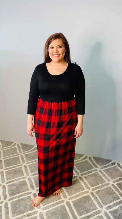 Black and Red Plaid Maxi