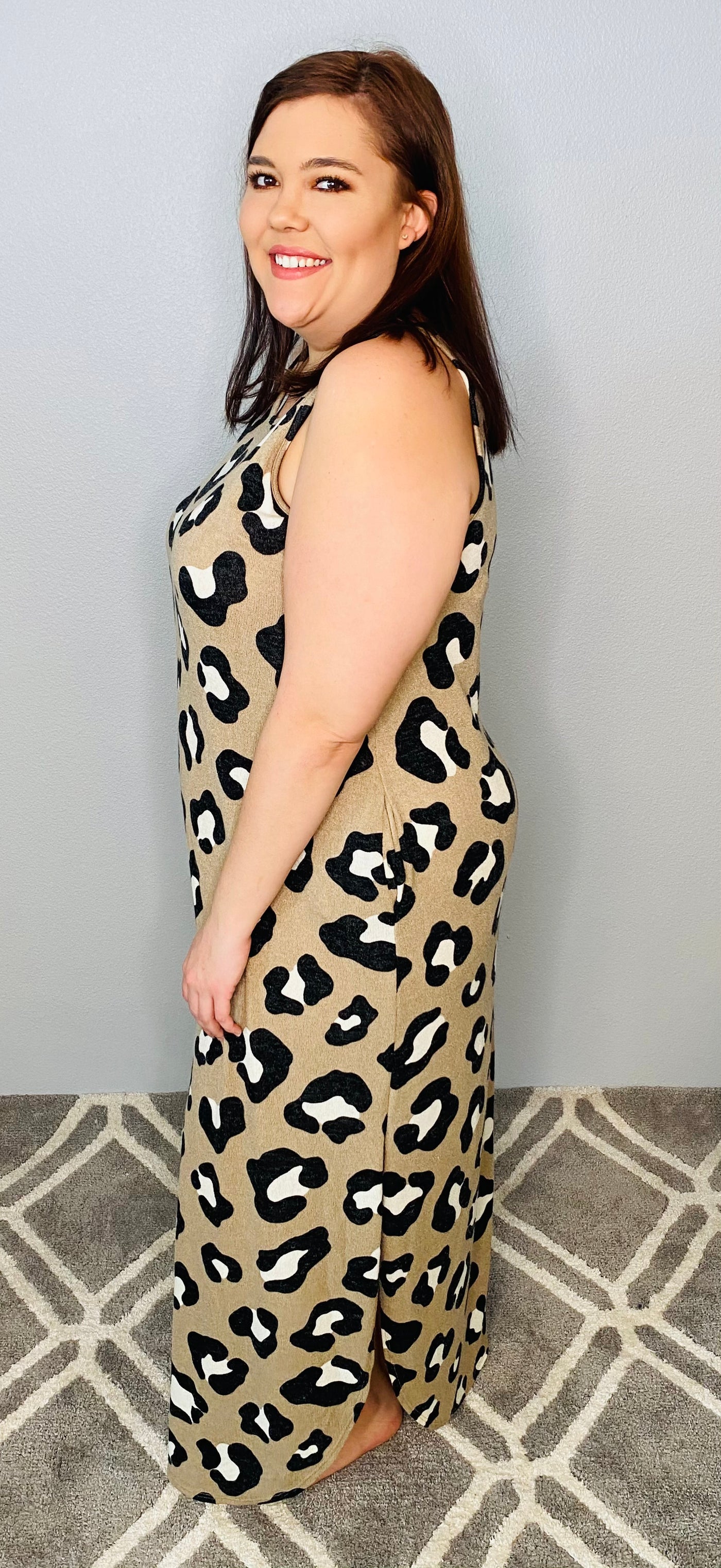 Animal Print Taupe Maxi