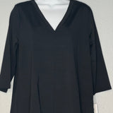 Black V-neck 3/4 Length Sleeve Top