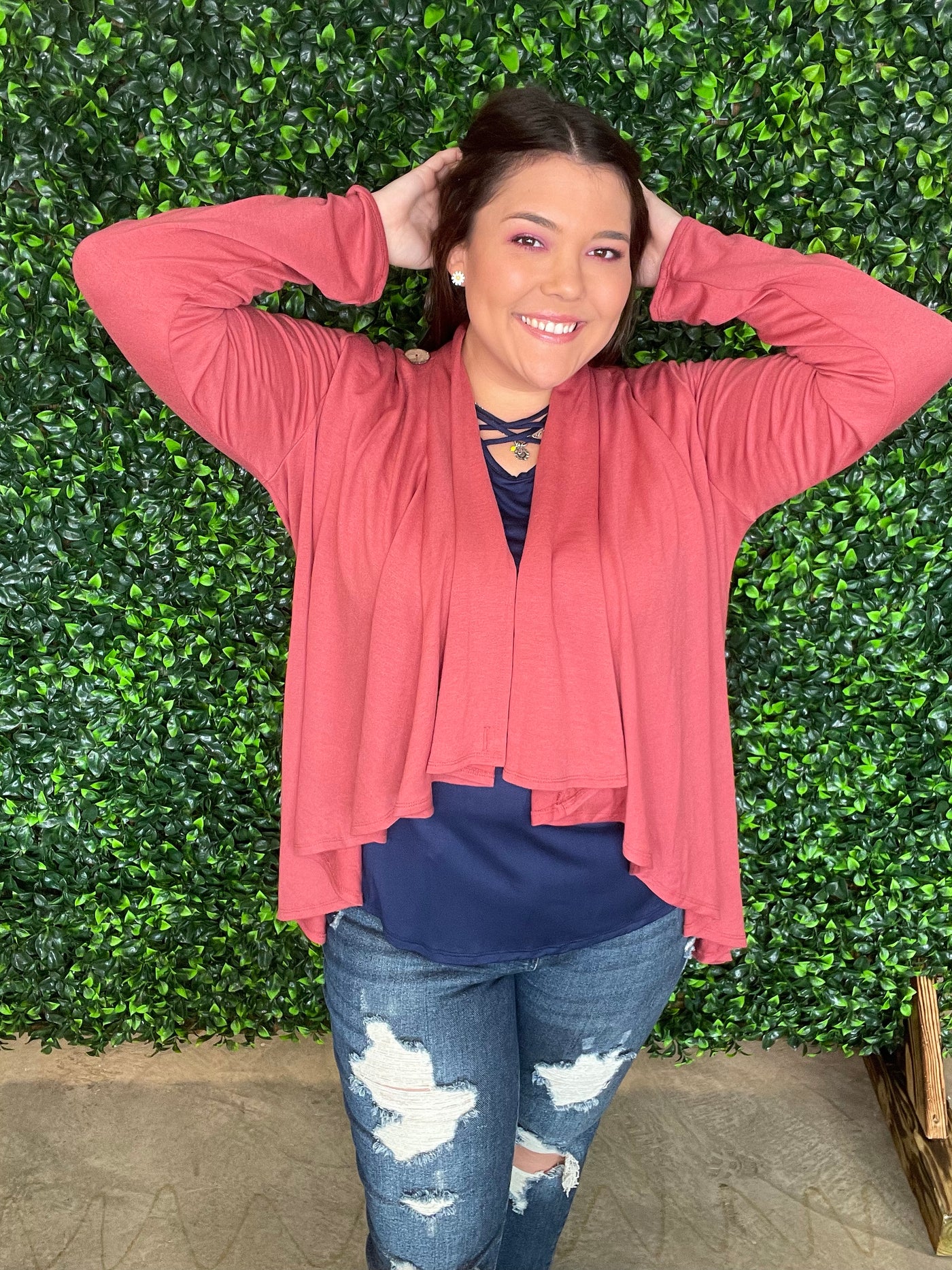 Long Sleeve Mauve Kimono