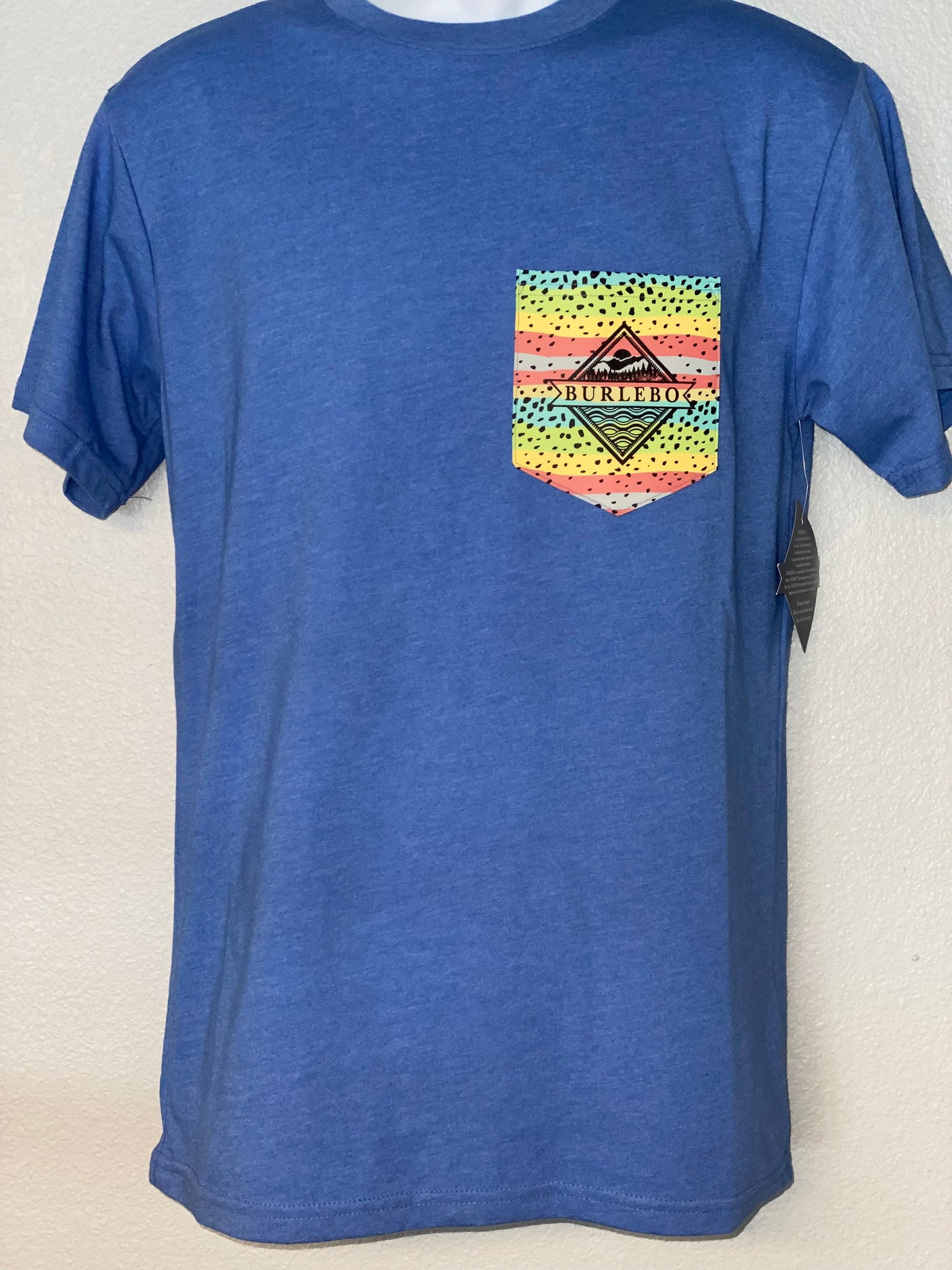 Unisex Flo Blue Short Sleeve Shirt w/Trout Pocket