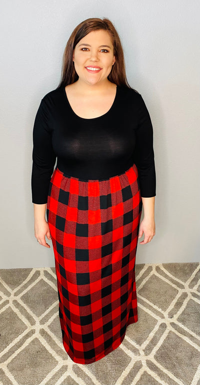 Black and Red Plaid Maxi