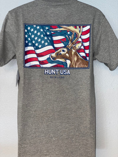 Unisex Dark Grey Hunt USA Short Sleeve Shirt