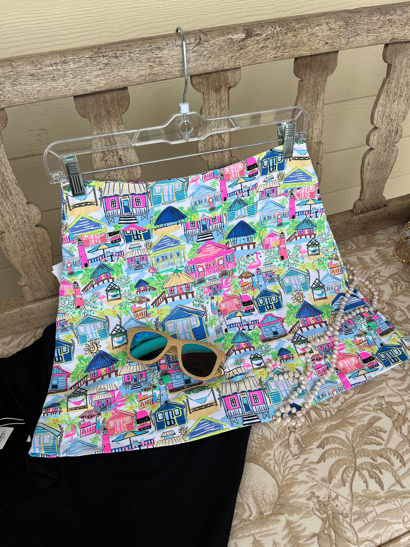 House Print Zip Skort