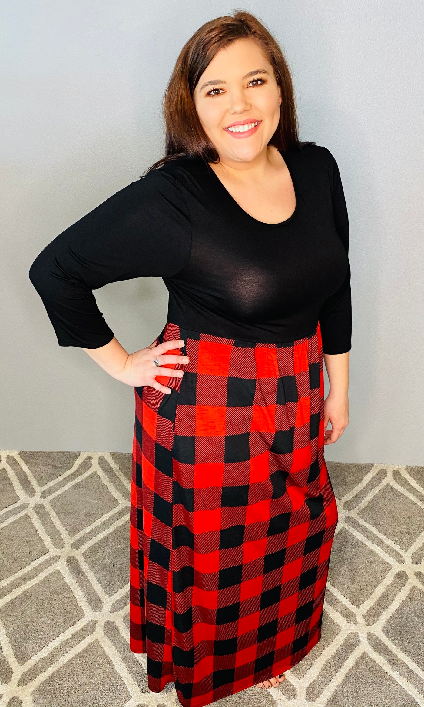 Black and Red Plaid Maxi