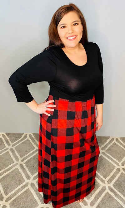 Black and Red Plaid Maxi