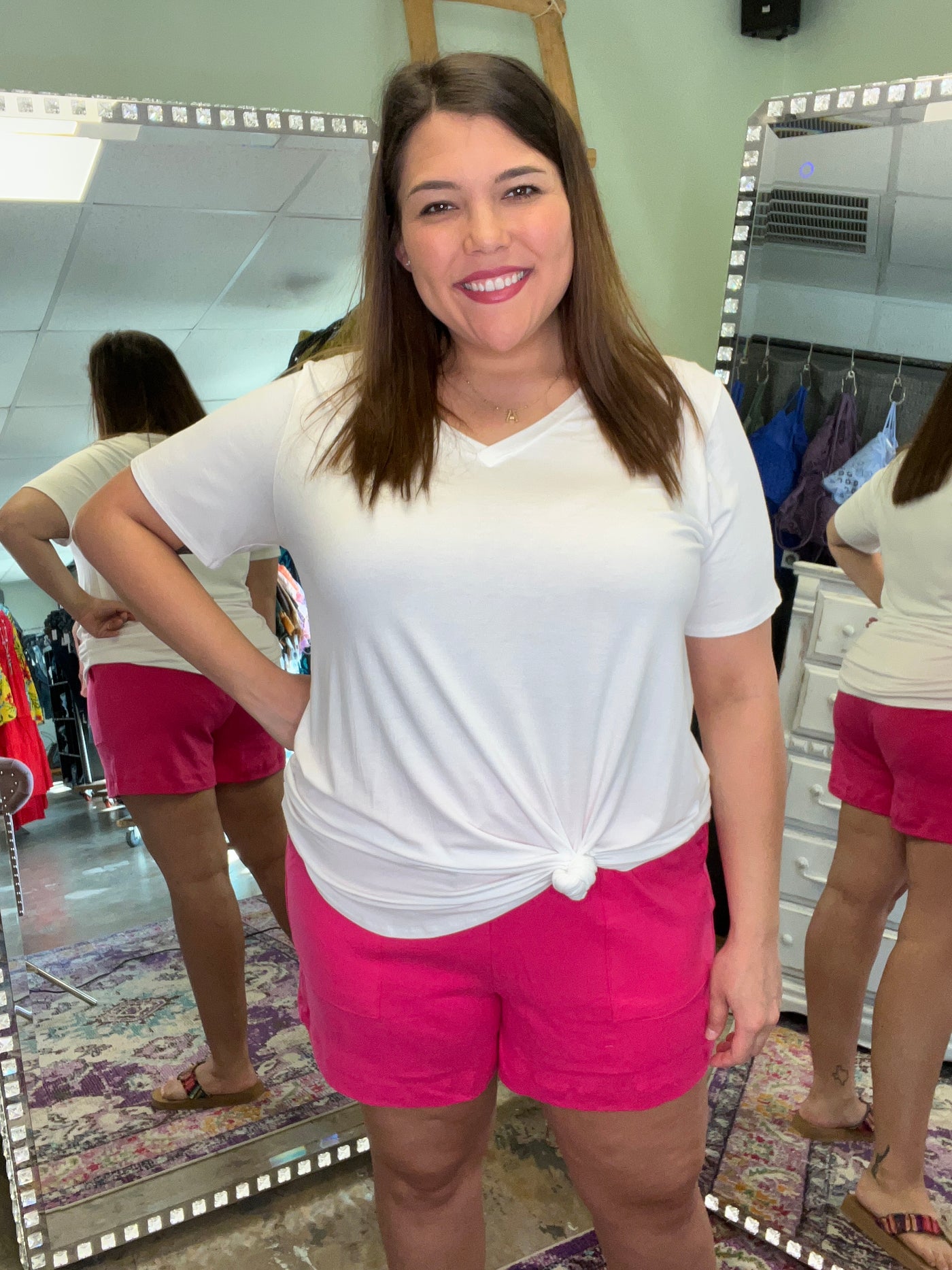 Hot Pink Drawstring Shorts