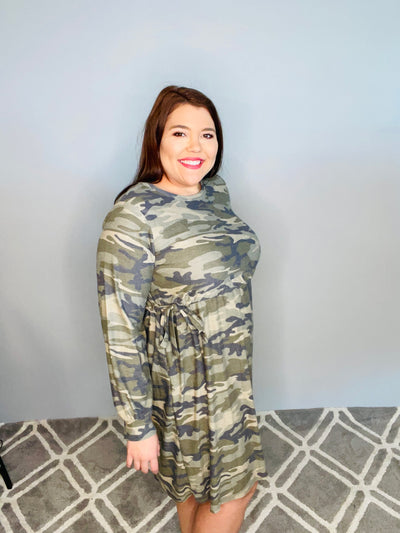 Camo Long Sleeve Dress