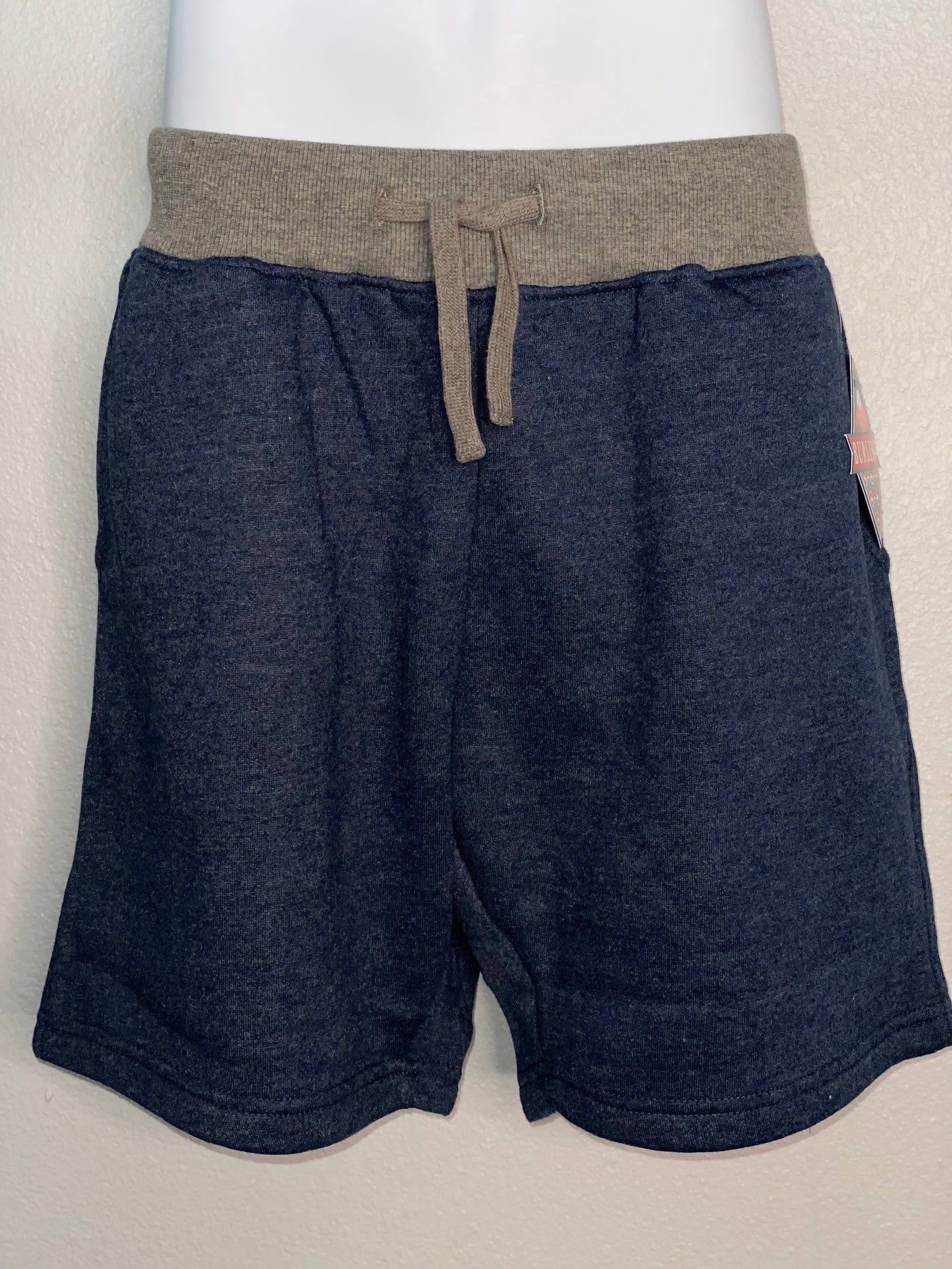 Heather Navy Fleece Mens Shorts with USA Pocket Lining Unisex