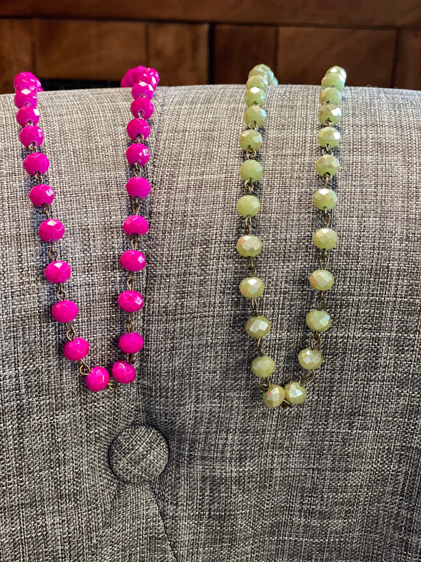 Beaded Crystal Linked Collar Necklace