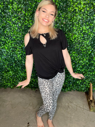 Grey Animal Print Leggings