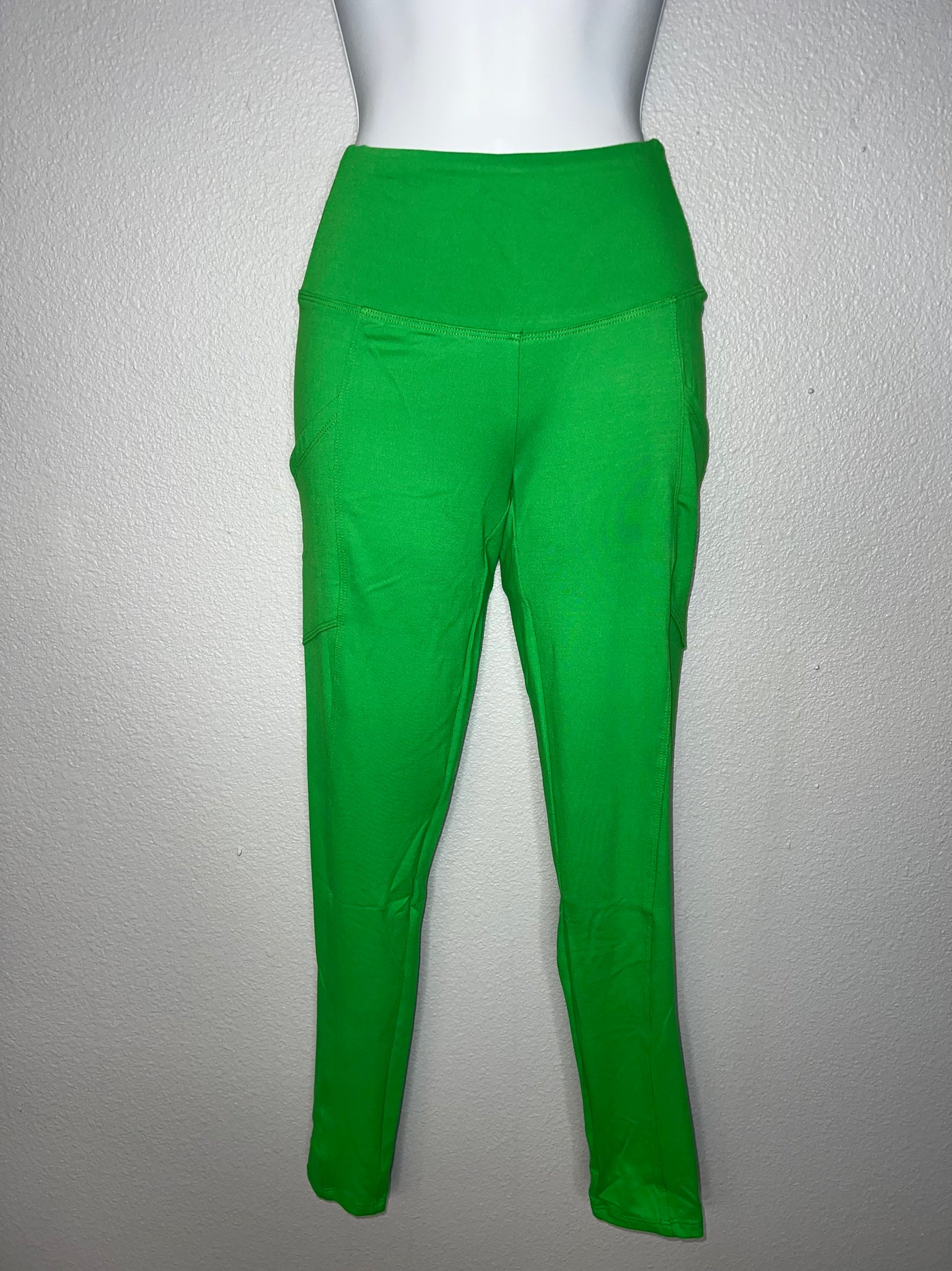 Neon Green Leggings w/ Pockets
