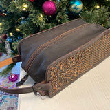 American Darling Leather Toiletry Bag with Strap