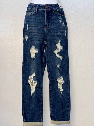 Judy Blue Dark Wash Distressed Jeans