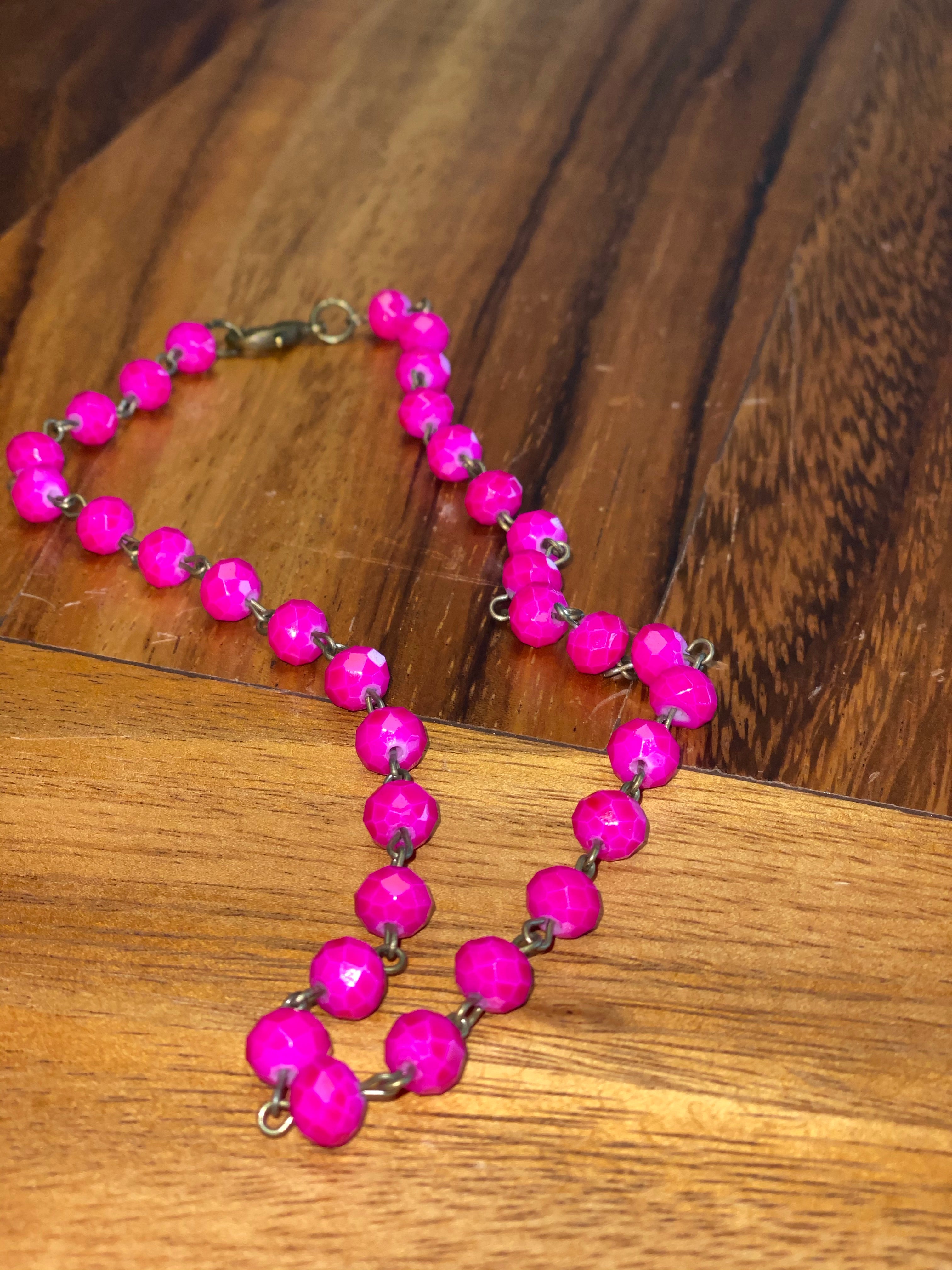 Beaded Crystal Linked Collar Necklace