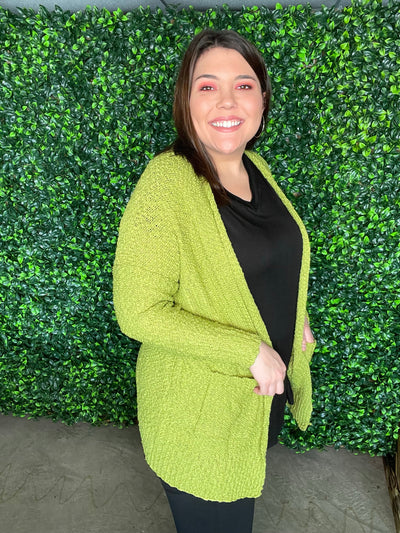 Avocado Popcorn Cardigan