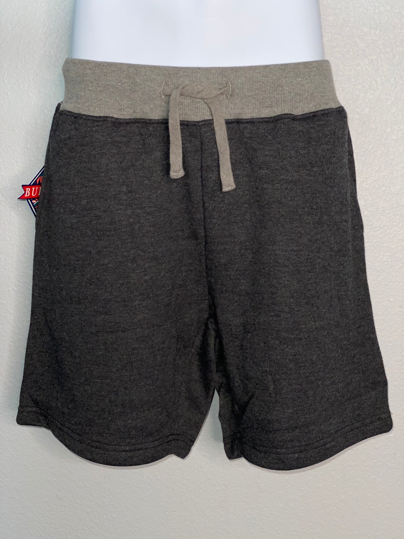 Heather Black Fleece Shorts with Camo Lined Pockets Unisex