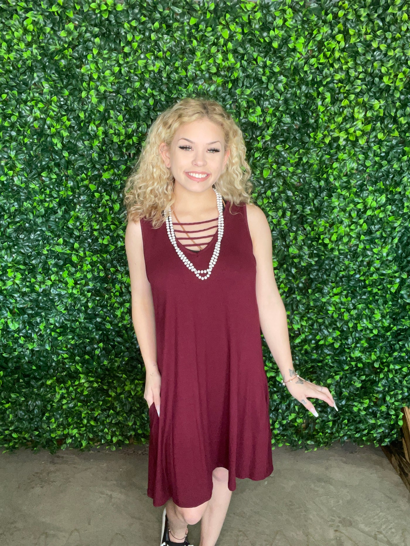 Burgundy Tank Dress