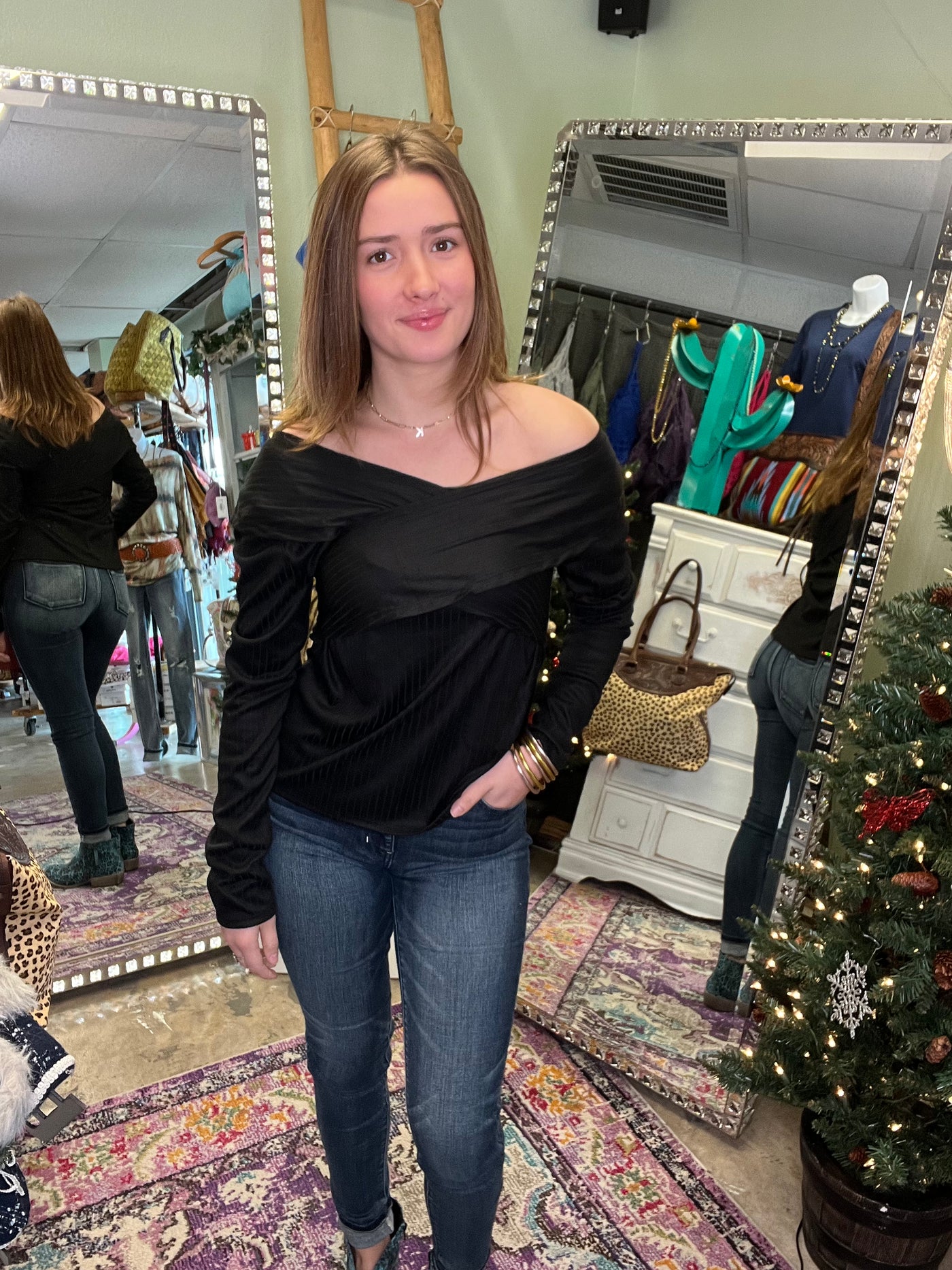 Black Criss Cross Top
